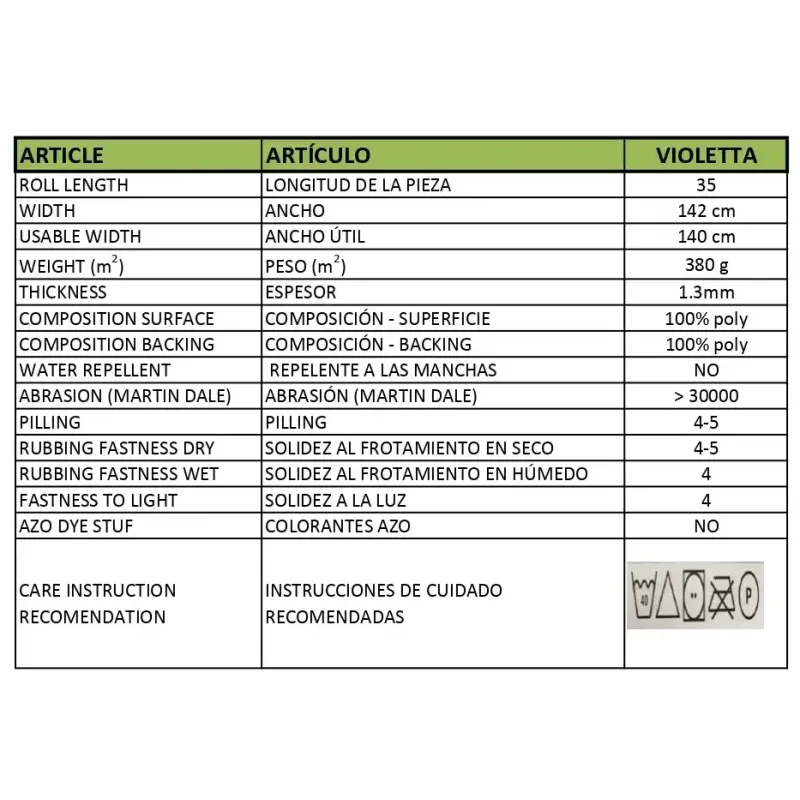 Tapicería colección VIOLETTA