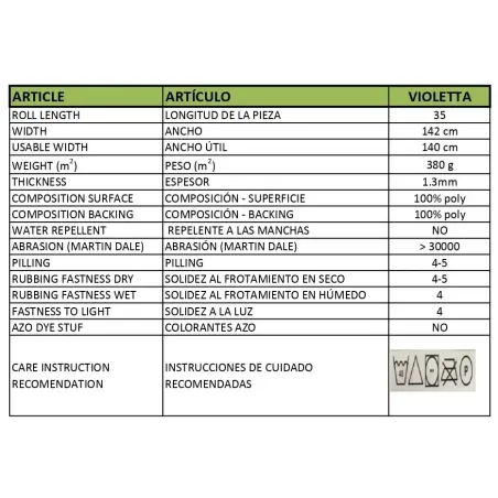 Tapicería colección VIOLETTA