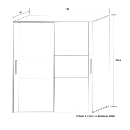 Armario de  2 puertas correderas Cabra 2