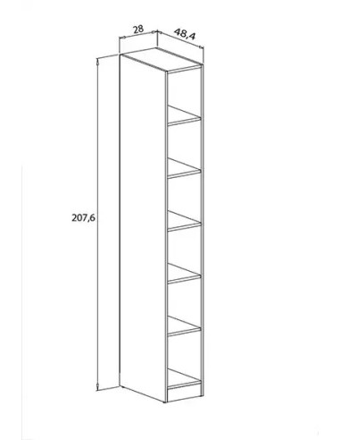 Estantería estrecha de 208 cm Donald
