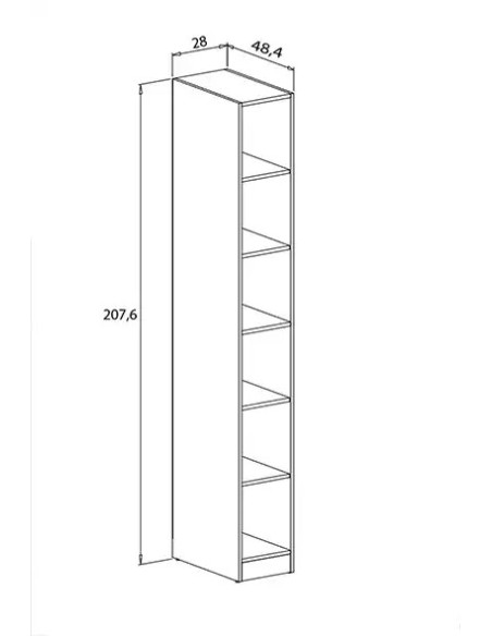 Estantería estrecha de 208 cm Donald