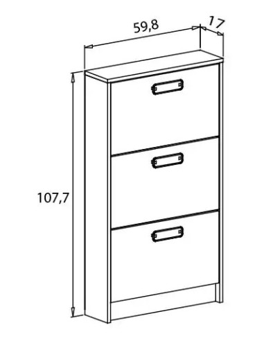 Zapatero de 3 puertas NALDO