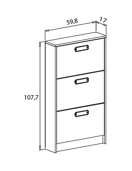 Zapatero de 3 puertas NALDO