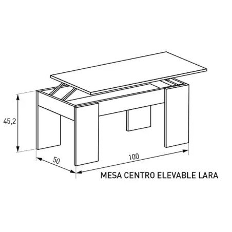 Mesa centro elevable Lara
