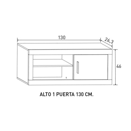 Alto de 1 puerta 130 cm Lara 2