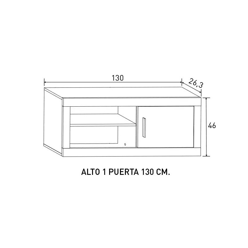 Alto de 1 puerta 130 cm Lara