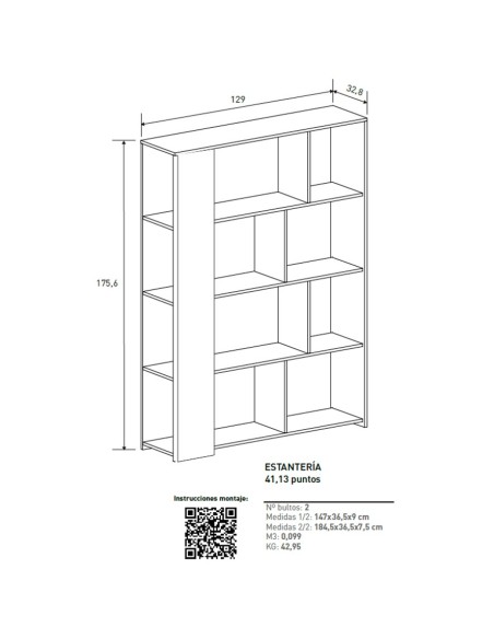 Estantería 129 cm ARUA
