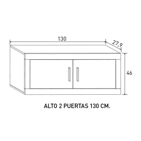 Alto de 2 puerta 130cm Lara 2