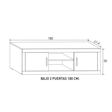 Bajo de 2 puertas 180cm Lara 2