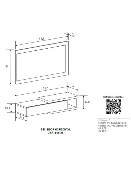 Recibidor horizontal ARUA