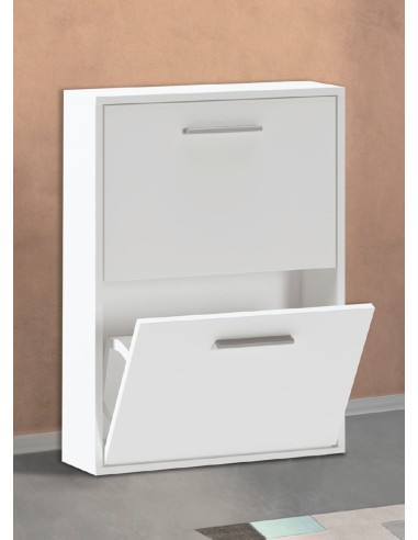 Zapatero blanco de 2 puertas ARUA