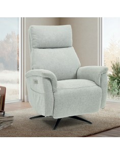 Sillón Relax LERKE 78 cm | Giratorio con 2 Motores OKIN | Mega Confort