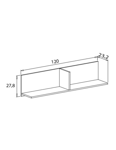 Estante L D'lando 120 cm para dormitorio | MEGACONFORT