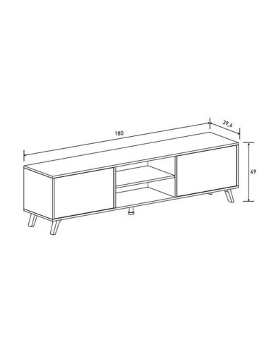 Mueble bajo TV Toso 2 puertas 180 cm | MEGACONFORT