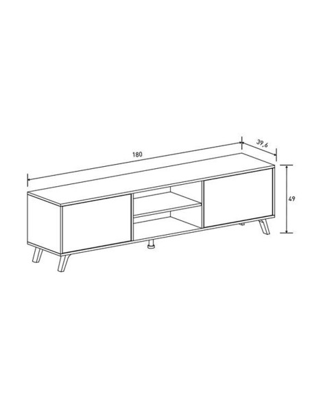 Mueble bajo TV Toso 2 puertas 180 cm | MEGACONFORT