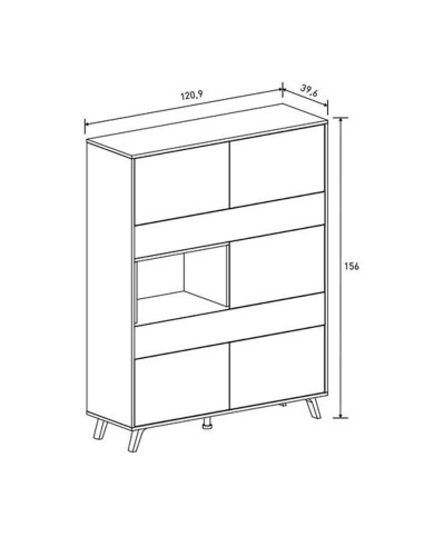 Vitrina Toso 120 cm para salón | MEGACONFORT