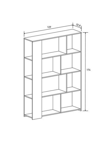 Estantería Toso 129 cm para salón | MEGACONFORT