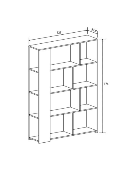 Estantería Toso 129 cm para salón | MEGACONFORT