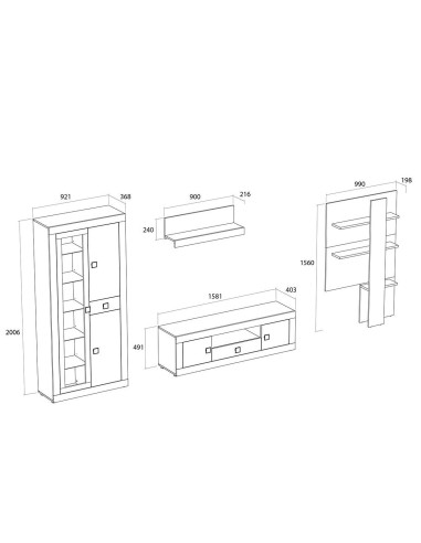 Composición de salón Taleiju 350 cm | MEGACONFORT