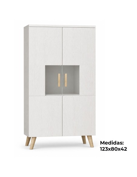 Bodega Nordic 80 cm con vitrina | MEGACONFORT