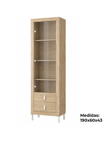 Vitrina Tiarts 60 cm con 2 cajones | MEGACONFORT
