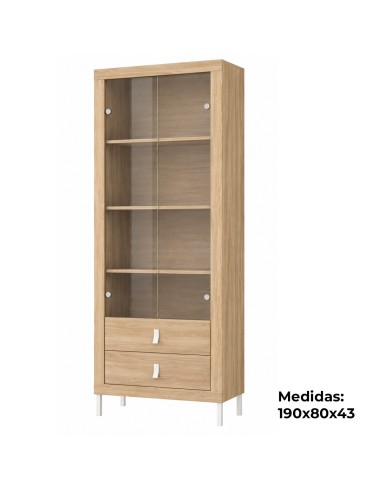 Vitrina Tiarts 80 cm con 2 cajones | MEGACONFORT