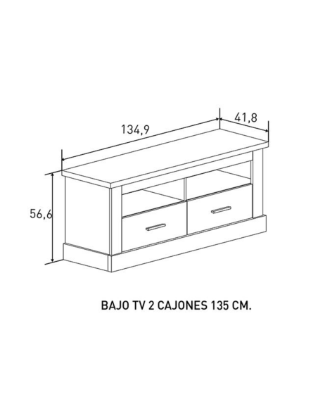 Mueble TV LLENCHE 135 cm, 2 cajones | MEGA CONFORT