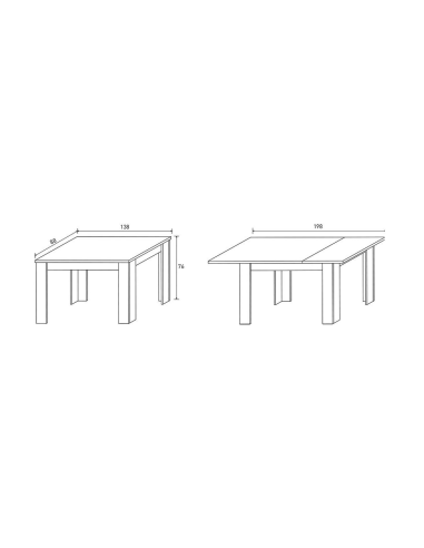 Mesa extensible FUCOR de 138 a 198 cm | MEGA CONFORT