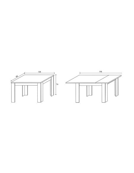 Mesa extensible FUCOR de 138 a 198 cm | MEGA CONFORT