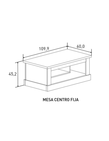 Mesa de centro LLENCHE con estante | MEGA CONFORT