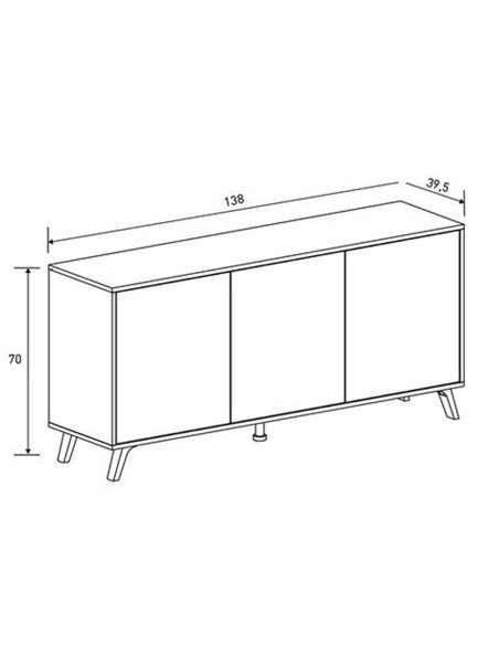 Aparador TOSO 138 cm blanco y roble | MEGA CONFORT