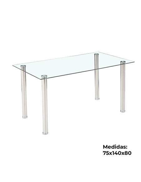 Mesa TARAVA de cristal 140 × 80 cm | MEGA CONFORT