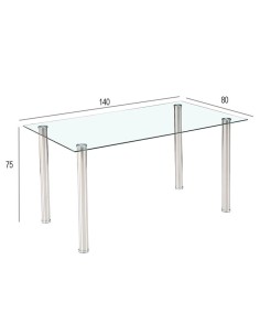 Mesa TARAVA de cristal 140 × 80 cm | MEGA CONFORT 2