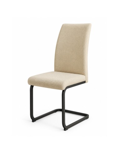 Silla MACOTA tapizada lino o gris, base patín | MEGA CONFORT