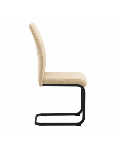 Silla MACOTA tapizada lino o gris, base patín | MEGA CONFORT