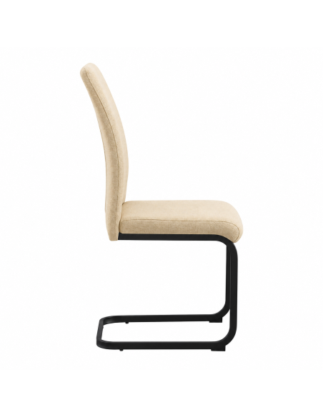 Silla MACOTA tapizada lino o gris, base patín | MEGA CONFORT