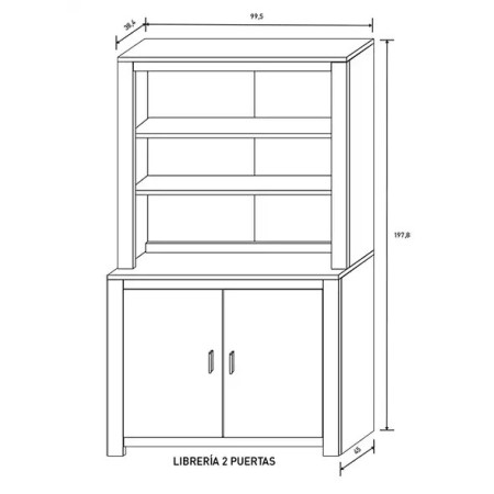 Librería 2 puertas Roncal 2