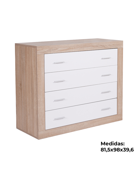 Cómoda RALA de 4 cajones de 98 cm | MEGA CONFORT
