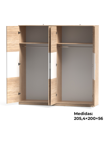 Armario KANIMO 4 puertas 200 cm | MEGA CONFORT