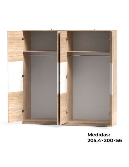 Armario KANIMO 4 puertas 200 cm | MEGA CONFORT