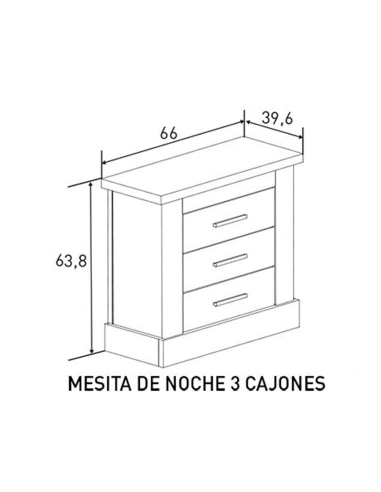 Mesita LLENCHE 3 cajones | Desde 109,95 € | MEGA CONFORT
