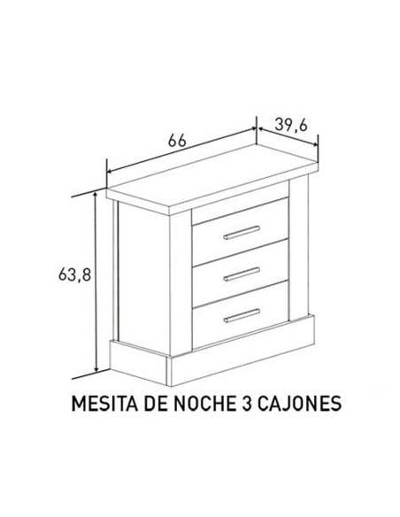 Mesita LLENCHE 3 cajones | Desde 109,95 € | MEGA CONFORT