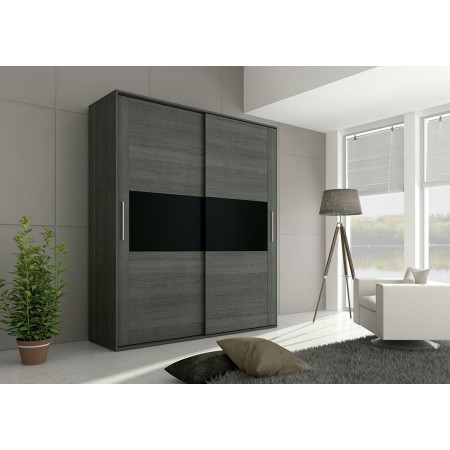 Armario de 2 puertas correderas Rambla Ceniza-Negro