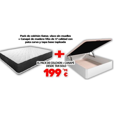 Pack de colchón Qatar + Canapé Vito
