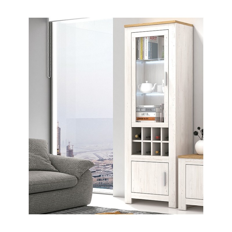 Vitrina 1 puerta cristal con leds Roncal