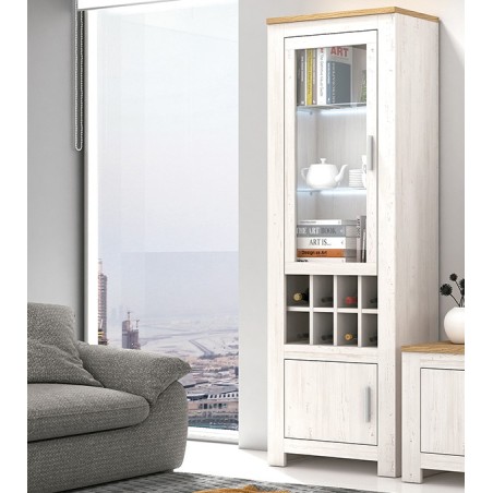 Vitrina 1 puerta cristal con leds Roncal