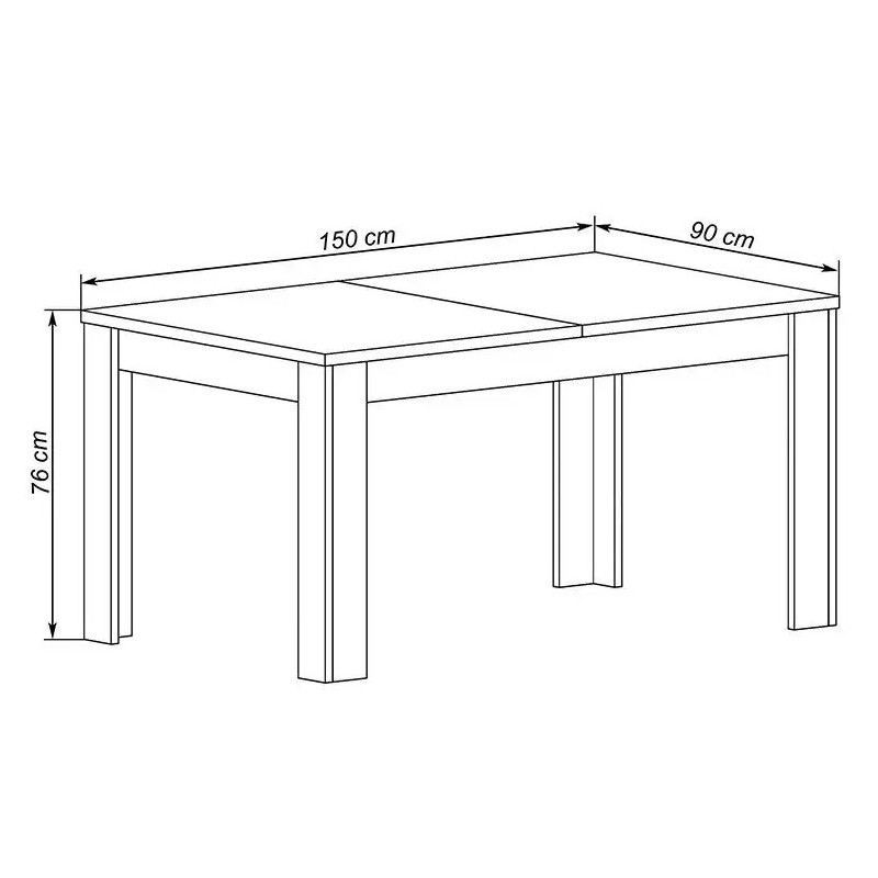 Mesa comedor extensible Europa Grafito-Roble