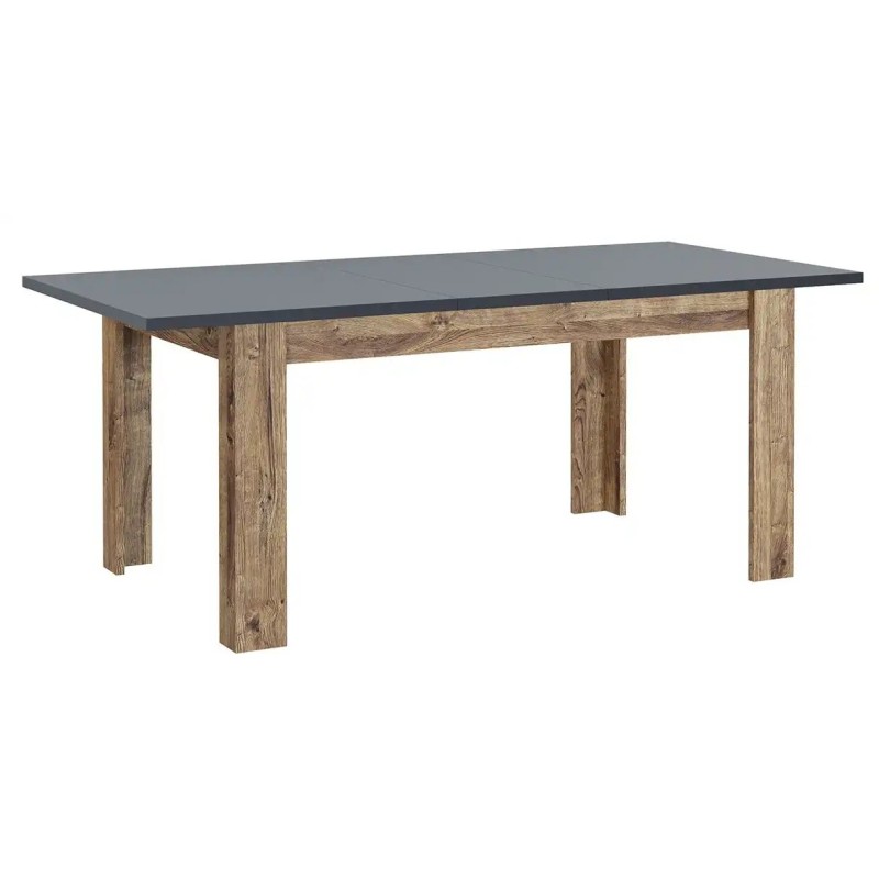 Mesa comedor extensible Europa Grafito-Roble