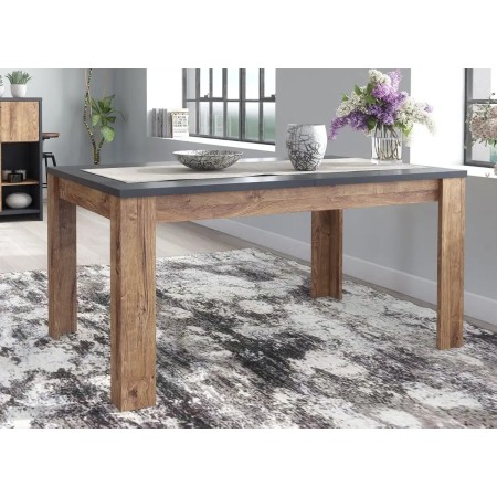 Mesa comedor extensible Europa Grafito-Roble