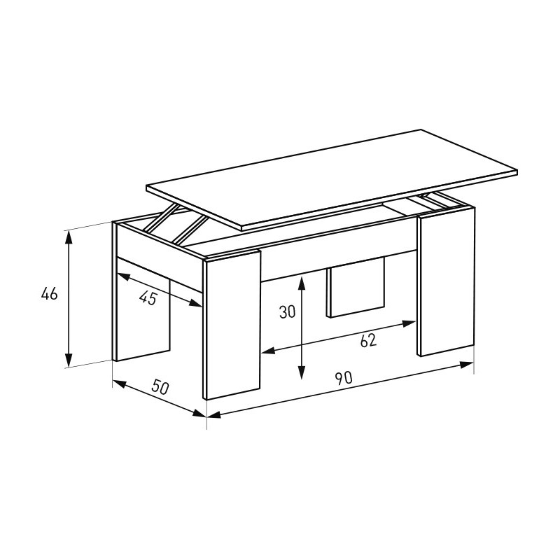 Mesa centro elevable LAGA